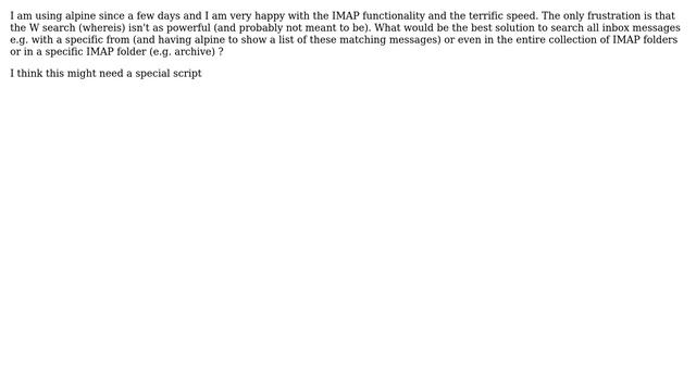 Advanced imap search with alpine? смотреть онлайн
