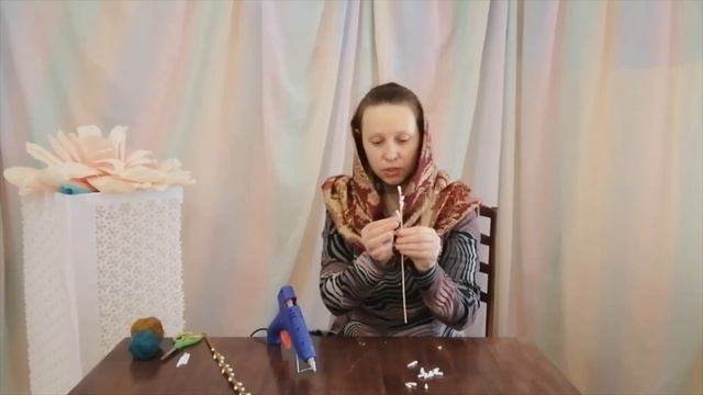 Поделка из ушных палочек "Ветка вербы" смотреть онлайн