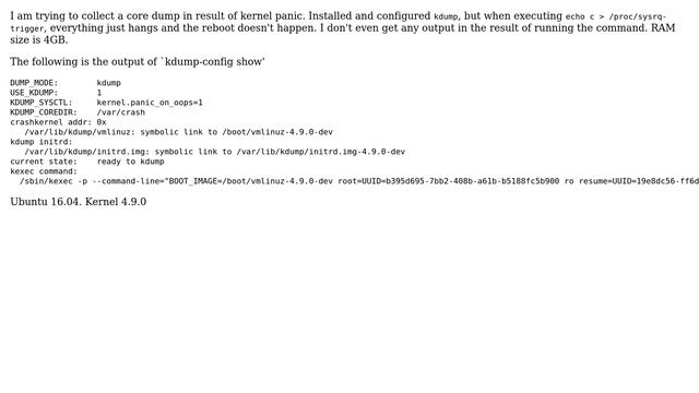 Unix & Linux: Echo C ＞ /proc/sysrq-trigger Doesn't Reboot The System