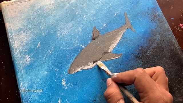Shark in the Ocean | Daily Challenge #173 | Acrylic Painting Demonstration смотреть онлайн