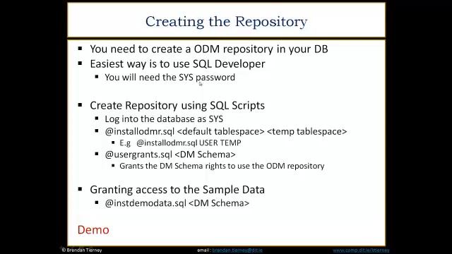 ODM 11g R2 - Creating ODM User & Repository смотреть онлайн