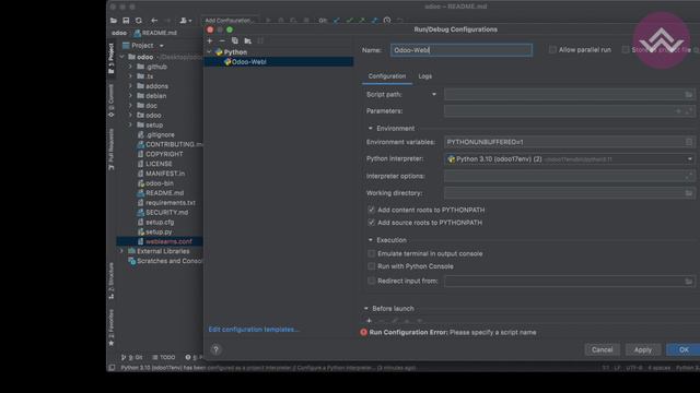 Настройка Odoo 17 в PyCharm Tutorial смотреть онлайн