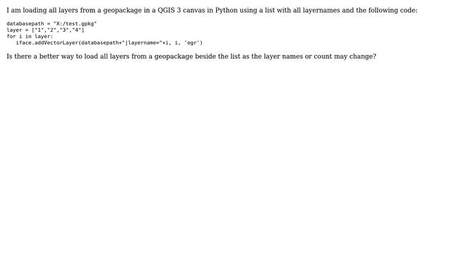 GIS: QGIS 3 Python Load all layer from geopackage смотреть онлайн