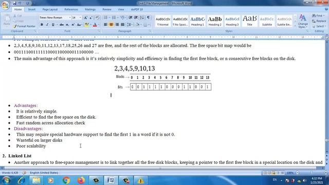 Free Space Management | Free Space List Implementation using Bit-Vector and Link Approach||Lec-12 смотреть онлайн