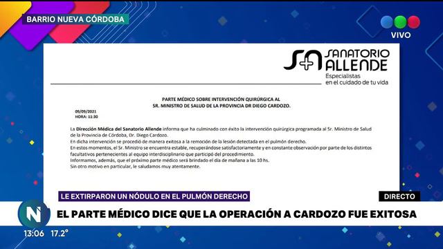Operaron con éxito al ministro de Salud, Diego Cardozo, de un nódulo en el pulmón смотреть онлайн