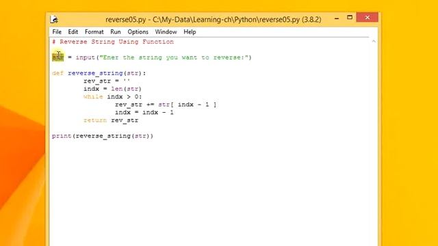 Python Tutorial 14: Python program to find the Reverse of a string смотреть онлайн