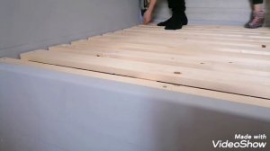 Кровать из сосны с подъемным механизмом  своими руками (часть 2)