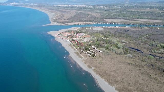 Nudist Resort ADA BOJANA from above, MNE Crna Gora April 2023 - Cijela Ada Bojana смотреть онлайн