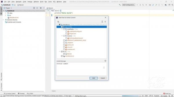 How to add Intellij idea project to GitHub