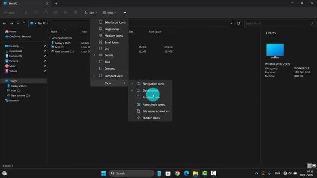 Windows 11 Home: How to Show or Hide details pane in File Explorer смотреть онлайн