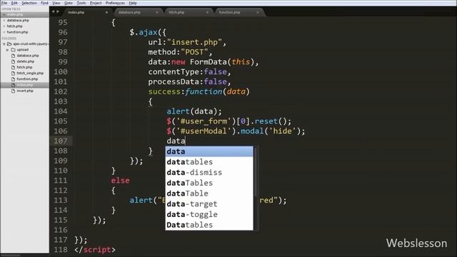 Ajax Crud with JQuery Datatables by using PHP PDO