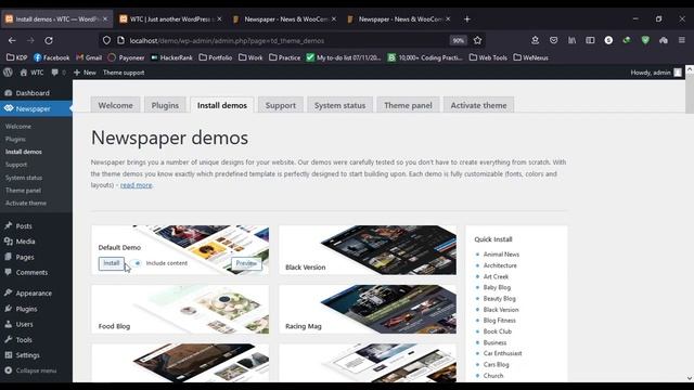 How to install Newspaper theme & demo import | WordPress bangla tutorial (Class-15) смотреть онлайн