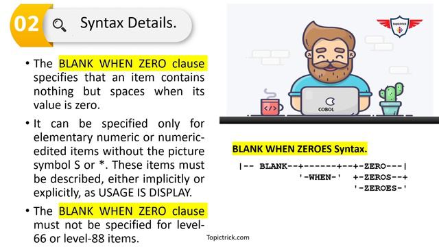 COBOL BLANK WHEN ZERO CLause | Blank when zero in COBOL with example. смотреть онлайн