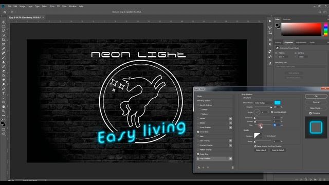 Neon light in photoshop|Неоновый свет в фотошопе смотреть онлайн
