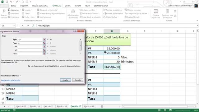 Calcular la tasa de interés en Excel - Ejercicio 18. смотреть онлайн