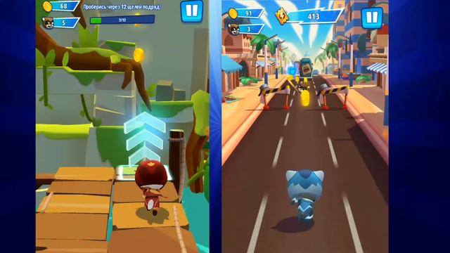 Tom Hero Dash ОГОНЬ И ЛЕД Анджела Огненная Стрела и Том Ледяная Молния Double run Gameplay movies смотреть онлайн