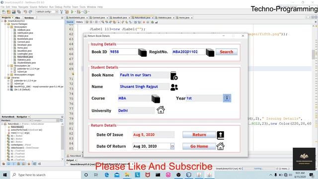 Library Management System Part-8|Software |Java Project | Netbeans & MySQL | check description.. смотреть онлайн