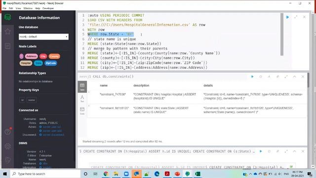 Neo4j Workshop: Importing CSV data смотреть онлайн
