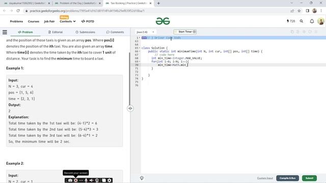 21 March 2023 || Taxi Booking || Java || GFG - Problem of the day || @POTD смотреть онлайн