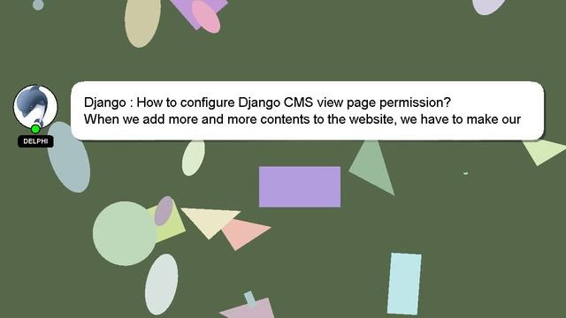 Django : How to configure Django CMS view page permission? смотреть онлайн