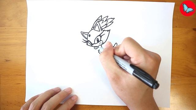 How To Draw Blaze the Cat - Sonic the Hedgehog | Drawing Animals смотреть онлайн