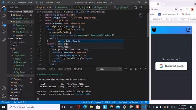 Real Time Chat Application using React and Firebase in Malayalam || Google Authentication смотреть онлайн