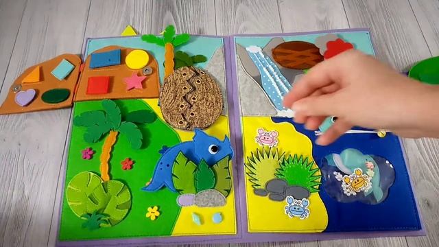 Планшет с динозаврами из фетра. Динопланшет. смотреть онлайн
