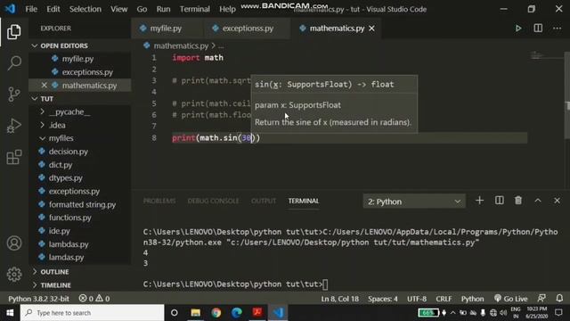 Math module - python смотреть онлайн
