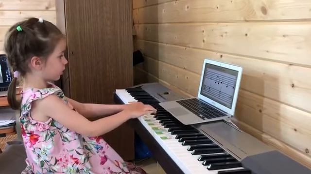 Liza. "Гуси" по нотам двумя руками с сольфеджированием. смотреть онлайн