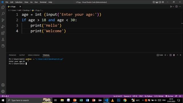 PYTHON IF, ELIF, ELSE AND IF WITH MULTIPLE CONDITIONS L-15 | PYTHON TUTORIAL FOR BEGINNERS смотреть онлайн