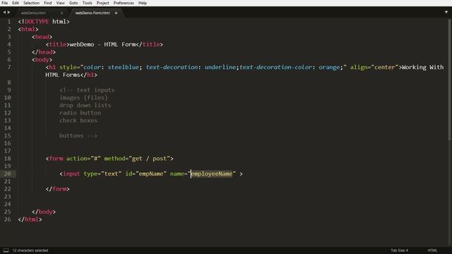 Part 10. HTML Forms - Input Type Text смотреть онлайн