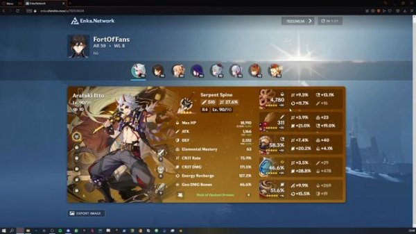 Enka.Network a great new Genshin Impact website!