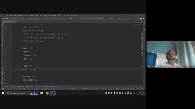 2023 Java Training Session 61 Convert primitive to object, Unboxing, Autoboxing, Wrapper classes смотреть онлайн