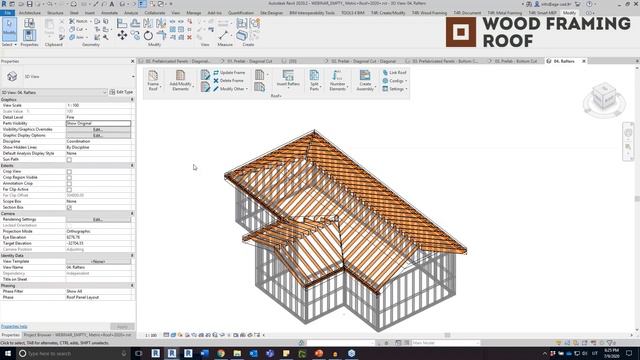 Framing Rafters and Wood Prefab Roof Panels in Revit смотреть онлайн