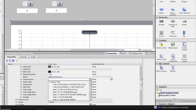 WinCC Unified V16: Set the time axis of the trend control to ms and export data смотреть онлайн