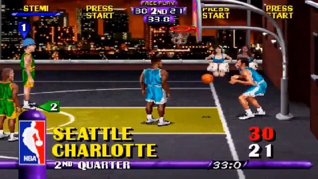 NBA Hangtime Game 16 - Hornets - Huge Attribute Change (PC) win смотреть онлайн