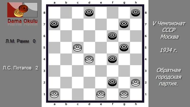 Л.С. Потапов - Л.М. Рамм. V чемпионат СССР Москва, 1934 г. смотреть онлайн