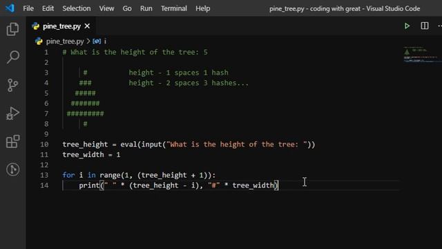 Implement a pine tree in Python смотреть онлайн