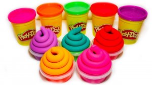 Пластилин Плей До - Учим Цвета с героями мультиков Маша и Медведь Три Кота Смешарики Робокар Поли