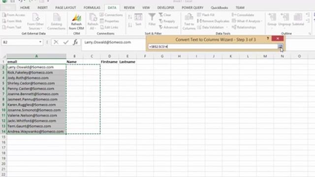 Take the name from email address in Excel смотреть онлайн