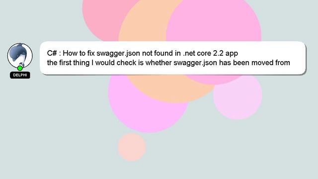 C# : How to fix swagger.json not found in .net core 2.2 app смотреть онлайн