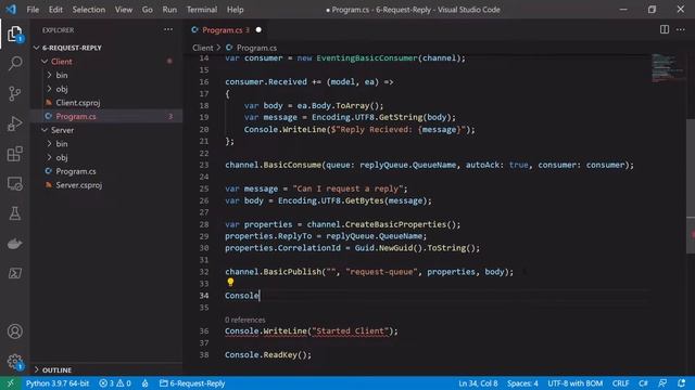 RabbitMQ- Tutorial 14b - Request Response Pattern Implementation in C# смотреть онлайн
