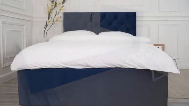 Кровать Барокко 120х200, велюр, синий смотреть онлайн