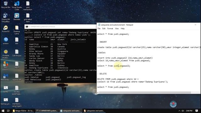 Belajar SQLite 20 SubQueries and autoincrement смотреть онлайн
