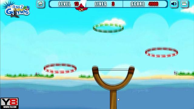 Angry Birds Slingshot Fun 2 - THROW THE TERENCE BIRDS THROUGH ALL RINGS LEVELS! смотреть онлайн