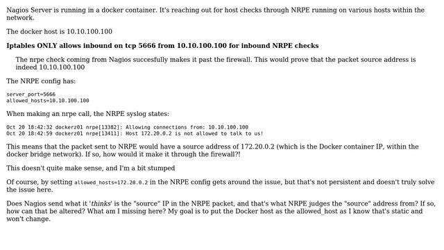 DevOps & SysAdmins: Nagios in Docker - Source IP SNAT for NRPE isue смотреть онлайн