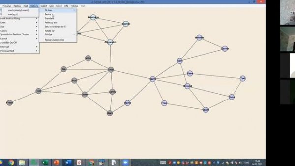 Network analysis capabilities in Pajek: network visualisation