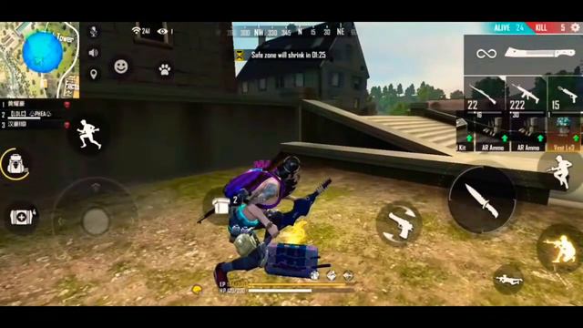 Free fire , 3 Vs 4 Hayato kills 11 Free style Gun смотреть онлайн
