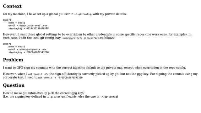 Override default GPG key in a git repo смотреть онлайн