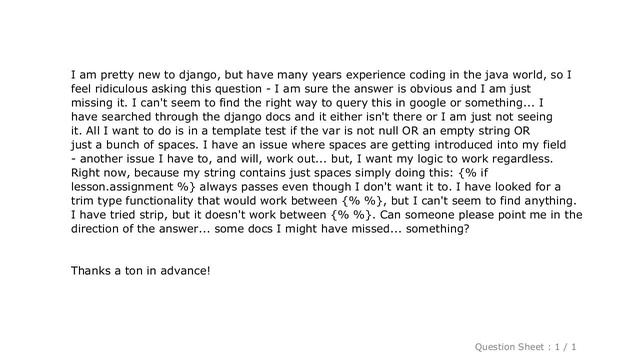Django : Python Django Templates and testing if a variable is null or empty string смотреть онлайн